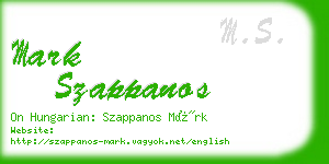 mark szappanos business card